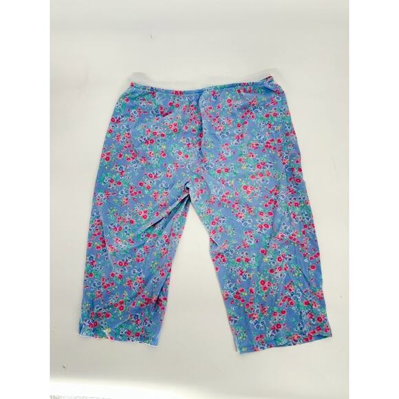 Lauren Ralph Lauren Size XL Floral Classic Knit Cropped PJ Pajama Set Pants Top - Picture 9 of 13